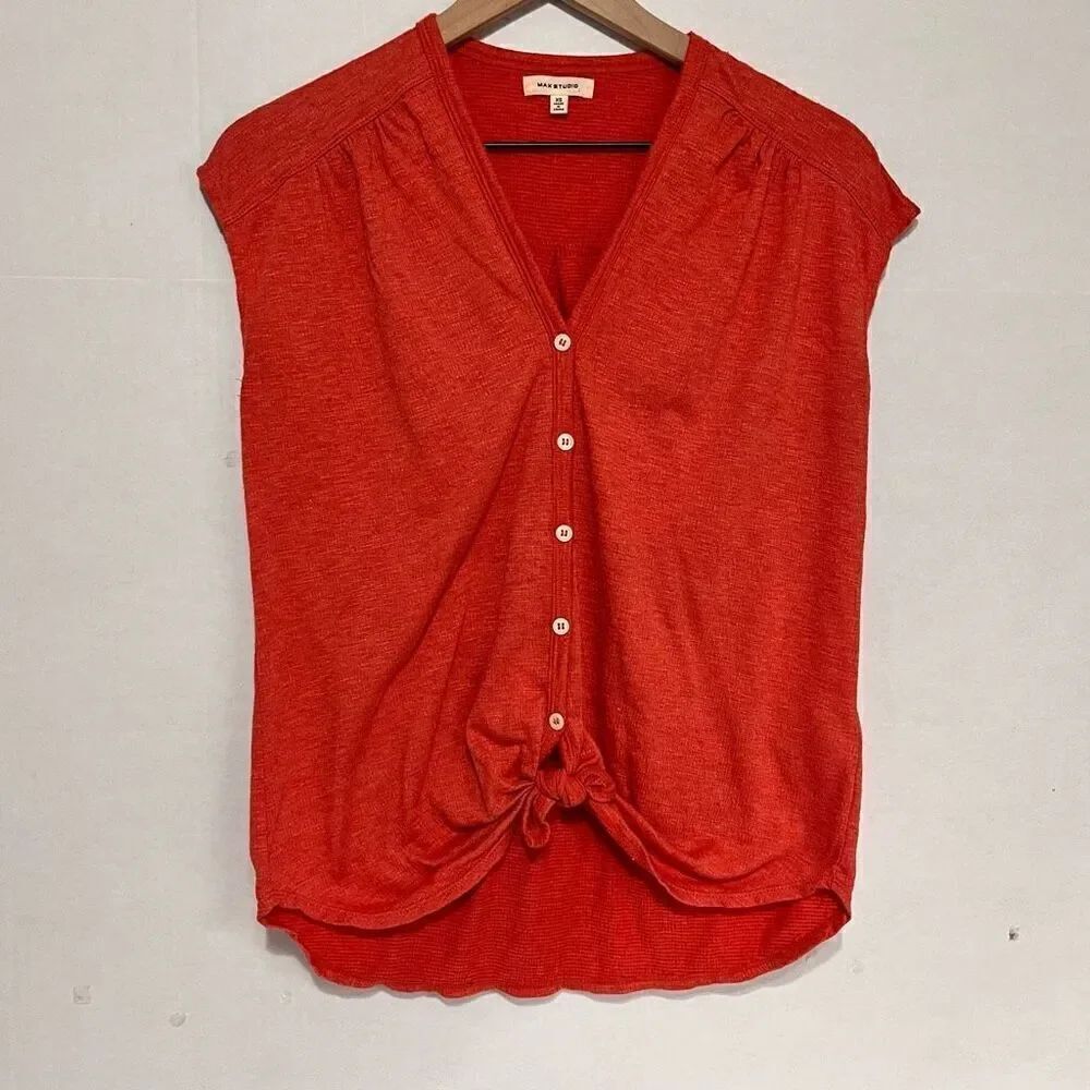 Max Studio Sleeveless Top Rusty Orange Sz XS GUC